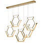 Hexagon - Ultra Modern 5 Light Cluster Pendant - Gold - LED