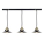 Industrial Bar 3 Light Fitting - Antique Brass/Black