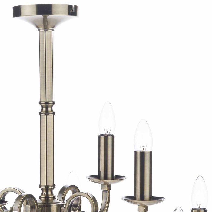 12 Light Candle Chandelier - Antique Brass