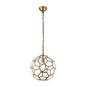 Glass Panelled Globe Pendant - Antique Brass