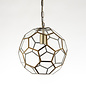 Glass Panelled Globe Pendant - Antique Brass