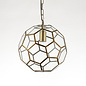 Glass Panelled Globe Pendant - Antique Brass