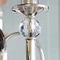 Fabio - Classic 5 Arm Chandelier with Vintage White Silk Shades - Polished Nickel  & Crystal