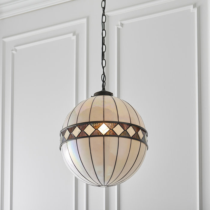 Tiffany Ceiling Light - Glass Globe Pendant - Large