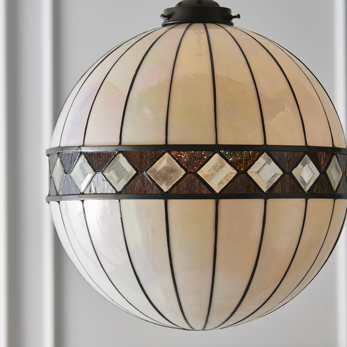 Tiffany Ceiling Light - Glass Globe Pendant - Large