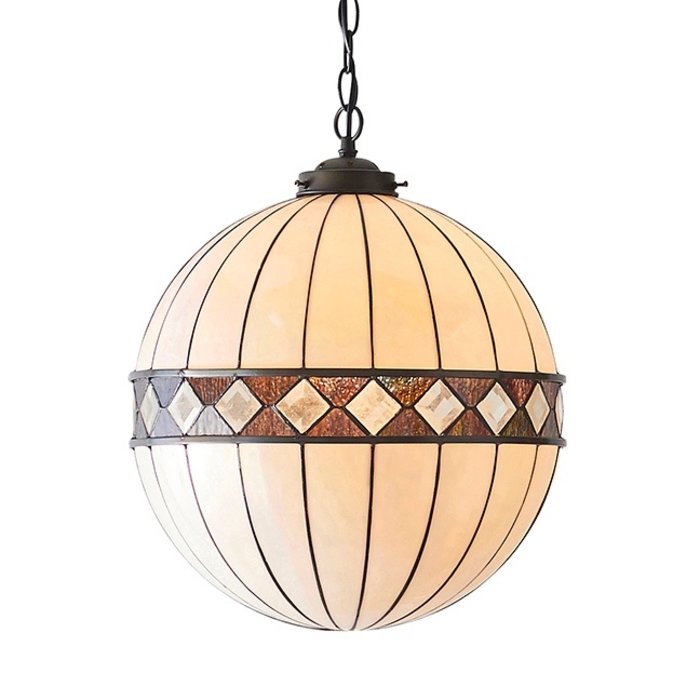 Tiffany Ceiling Light - Glass Globe Pendant - Large
