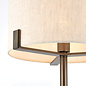 Hatfield - Modern Drum Table Light - Natural Linen & Brushed Bronze