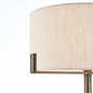 Hatfield - Modern Drum Table Light - Natural Linen & Brushed Bronze