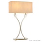 Salzburg - Modern Bedside Table Light - Biege Organza & Polished Nickel