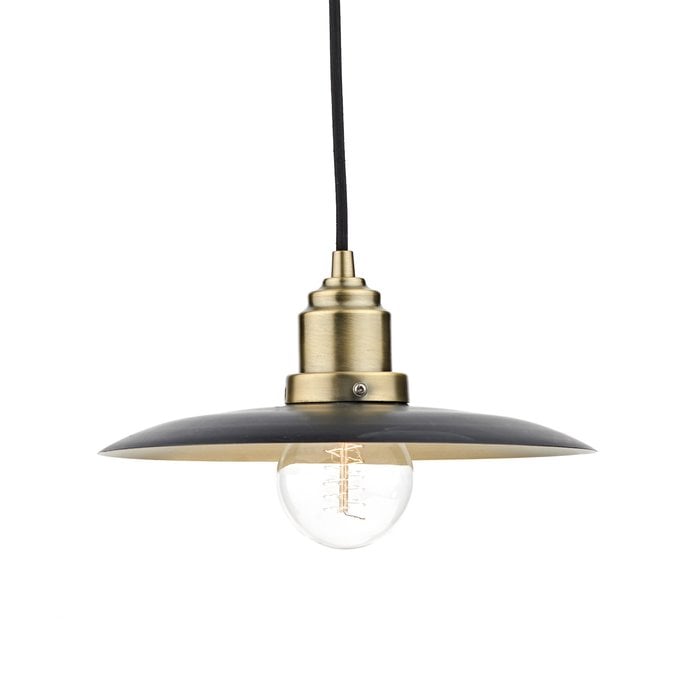 Industrial Pendant - Antique Brass & Black