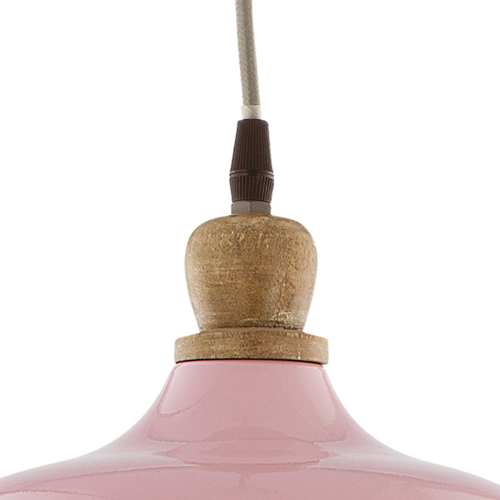 Tygo - Pink & Wood Retro Pendant