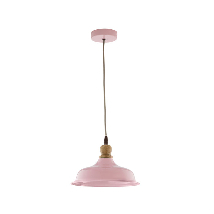 Tygo - Pink & Wood Retro Pendant