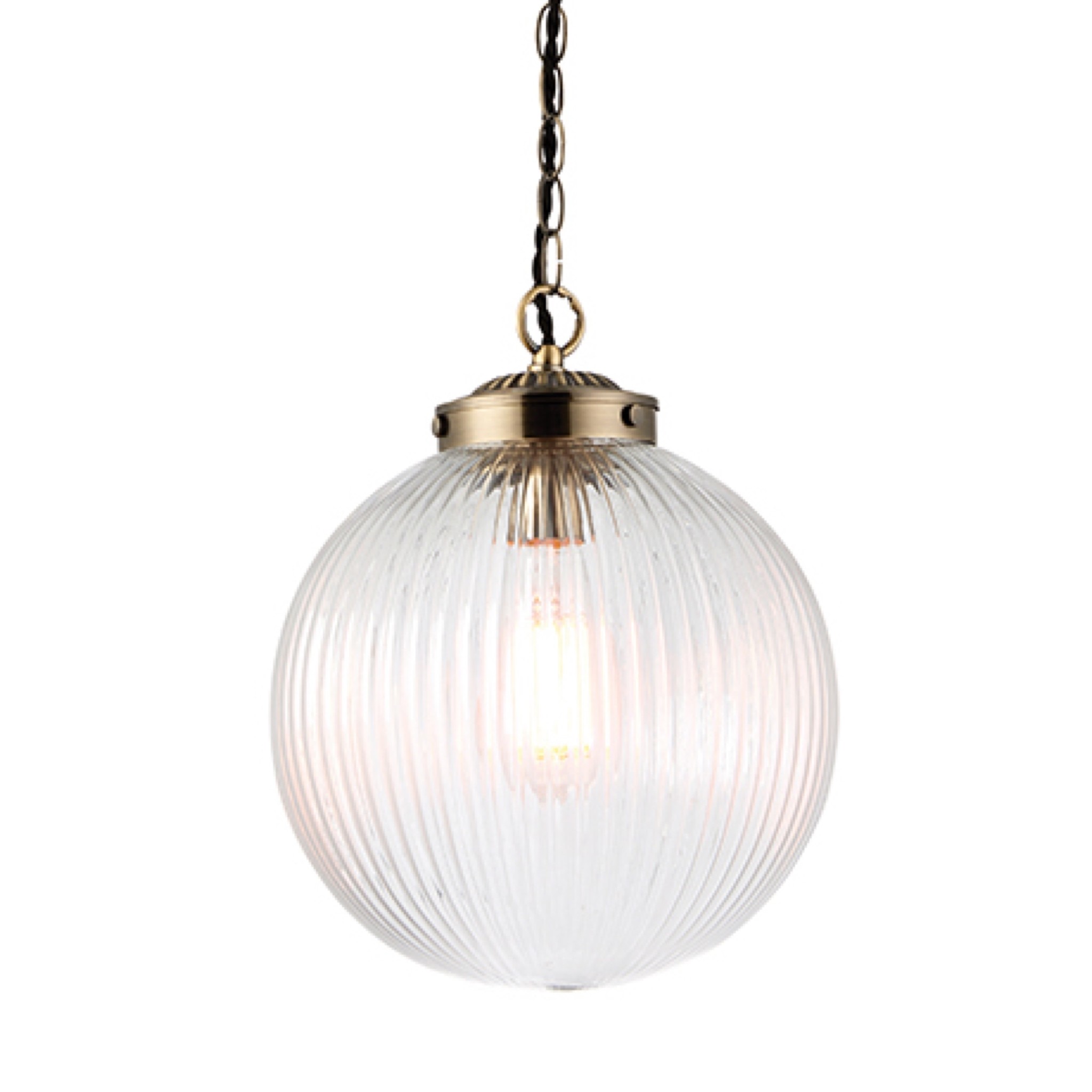 Kay - Ribbed Glass Globe - Small - Lightbox