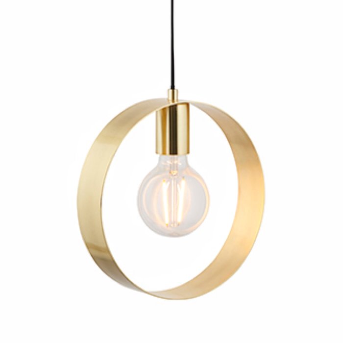 Hoop - Brushed Brass Minimalist Pendant