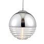 Ribbed & Chromed Sphere - Modern Ceiling Pendant