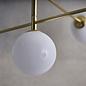 Dot - Mid Century Opal Globe & Brass 5 Light Semi-Flush Fitting