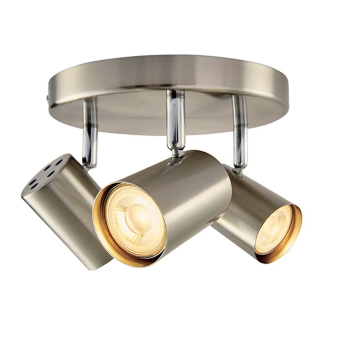 Zetto - 3 Light Round Spotlight - Satin Chrome