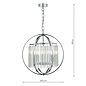 Contemporary Globe Pendant - Polished Chrome & Crystal Glass