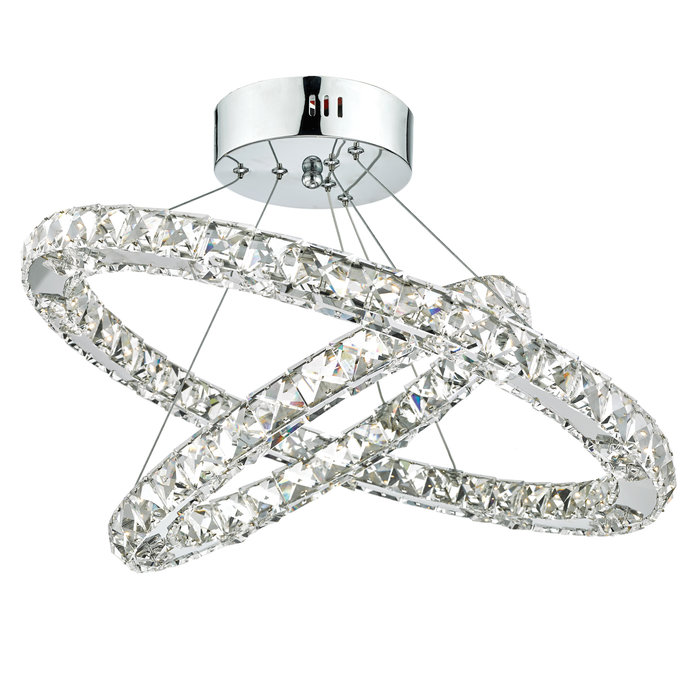 Roma - LED Crystal & Chrome Rings Feature Light