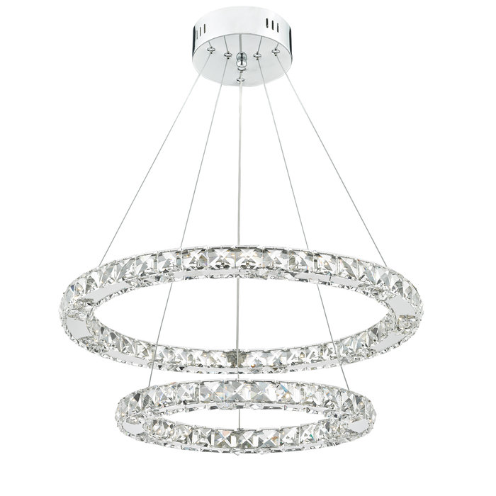 Roma - LED Crystal & Chrome Rings Feature Light