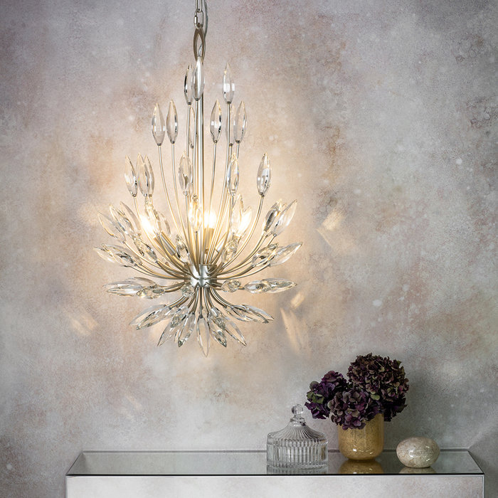 Rianna - Champagne Finished Clear Crystal Glass Feature Light