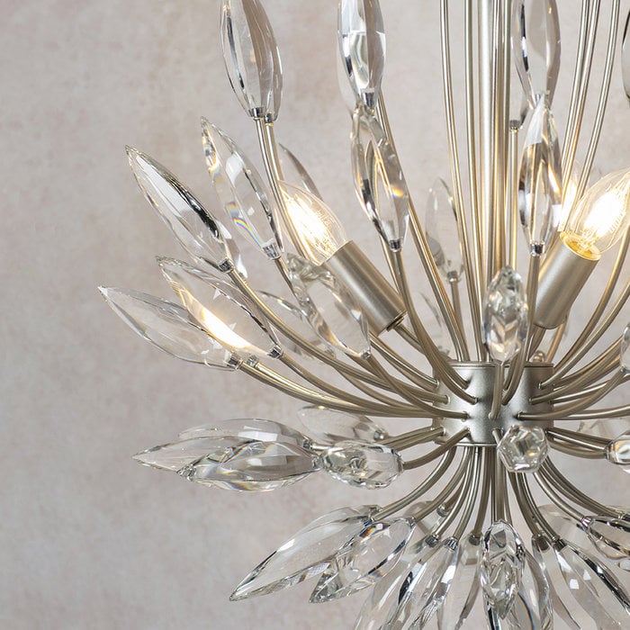 Rianna - Champagne Finished Clear Crystal Glass Feature Light