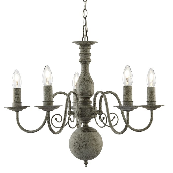 Greythorne - Classic 5 Arm Chandlier - Grey