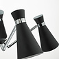 Ash - 5 light Modern Pendant - Black & Polished Chrome