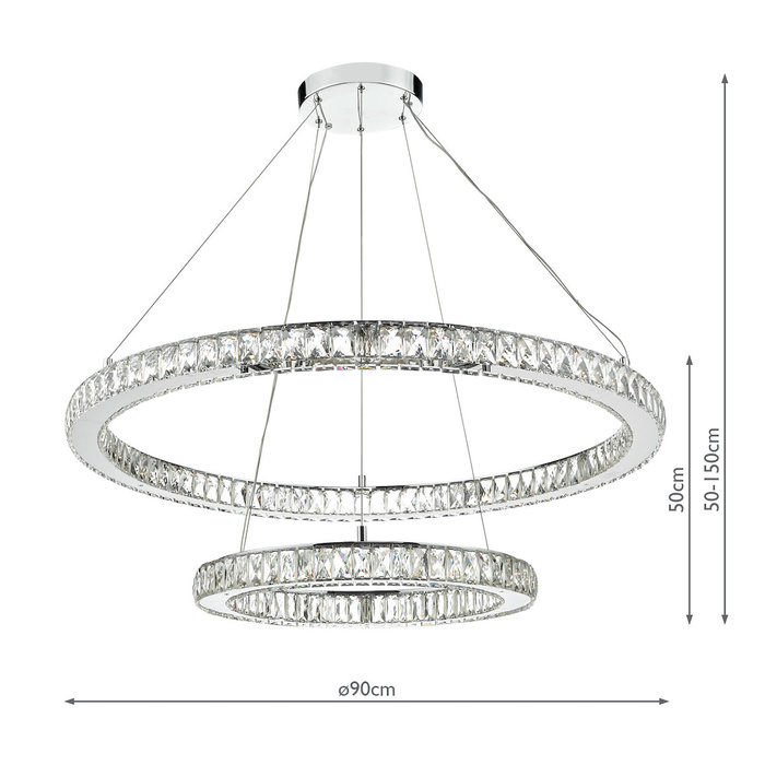 Wonder - LED K9 Crystal Double Hoop Feature Light