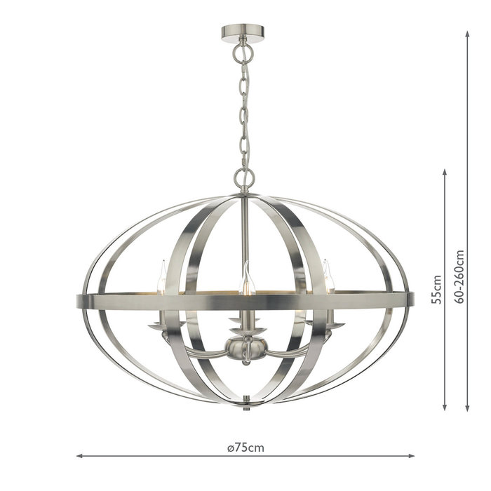 Industrial Satin Chrome Cage - Large Oversized Feature Light