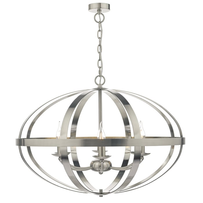 Industrial Satin Chrome Cage - Large Oversized Feature Light