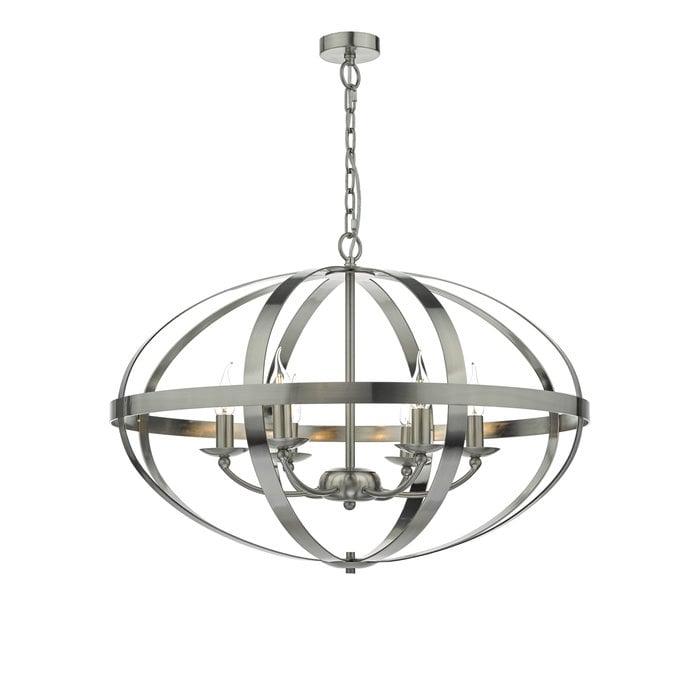 Industrial Satin Chrome Cage - Large Oversized Feature Light