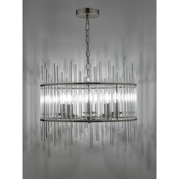 Olax - 5 Light Glass Rod Feature Light - Polished Nickel