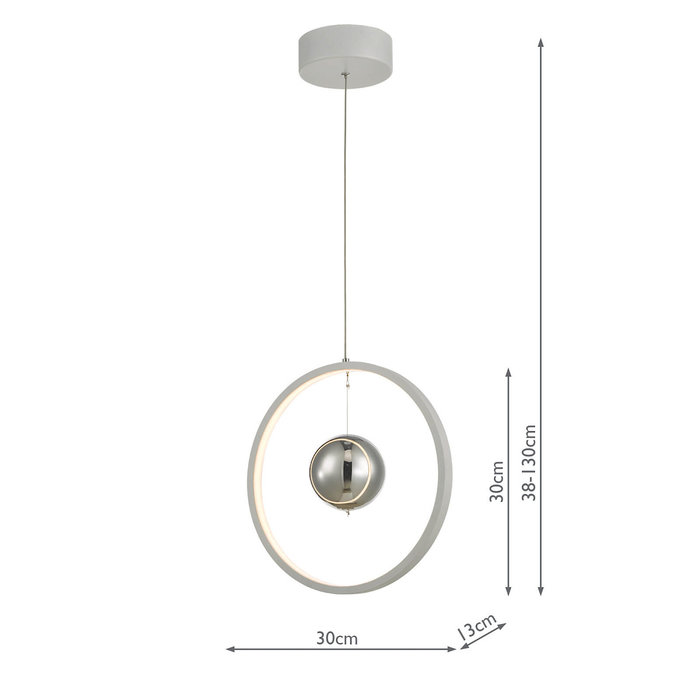 Radius - Matt Grey LED Feature Ceiling Light - Small