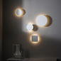 Noe - Minimalist White Plaster Disc Wall Light - Small