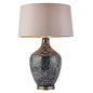 Speckle - Painted Black/Grey Glass Table Lamp with Mink Faux Silk Shade