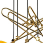 Swing - Large Musical Trombone 6 Light Feature Pendant - Polished Gold Plating