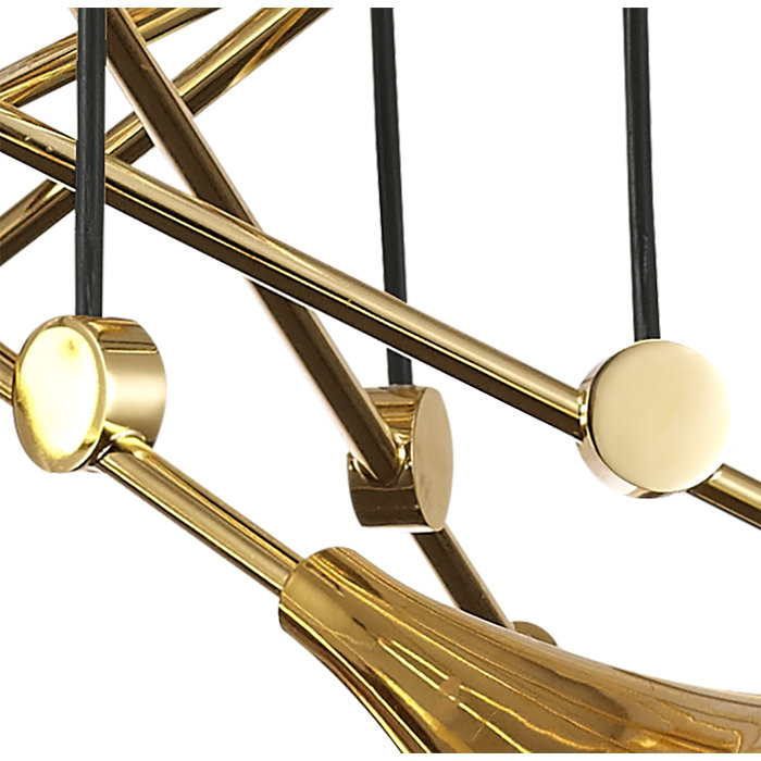 Swing - Large Musical Trombone 6 Light Feature Pendant - Polished Gold Plating