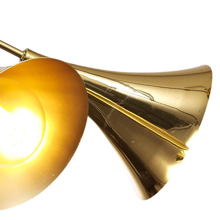 Swing - Large Musical Trombone 6 Light Feature Pendant - Polished Gold Plating