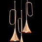 Swing - Musical Trombone 3 Light Cluster Pendant - Polished Gold Plating