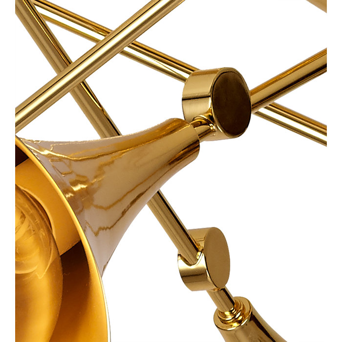 Swing - Musical Trombone  Semi-Flush Ceiling Light - Polished Gold Plating