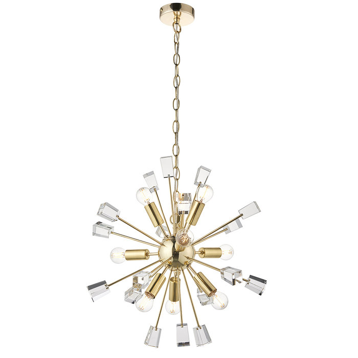 Mera - Satin Brass Modern Crystal Sputnik Feature Light