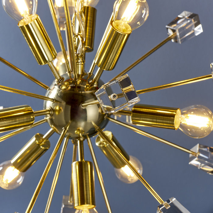 Mera - Satin Brass Modern Crystal Sputnik Feature Light