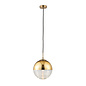 Ribbed & Gold Sphere - Modern Ceiling Pendant