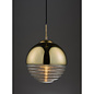 Ribbed & Gold Sphere - Modern Ceiling Pendant
