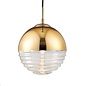 Ribbed & Gold Sphere - Modern Ceiling Pendant