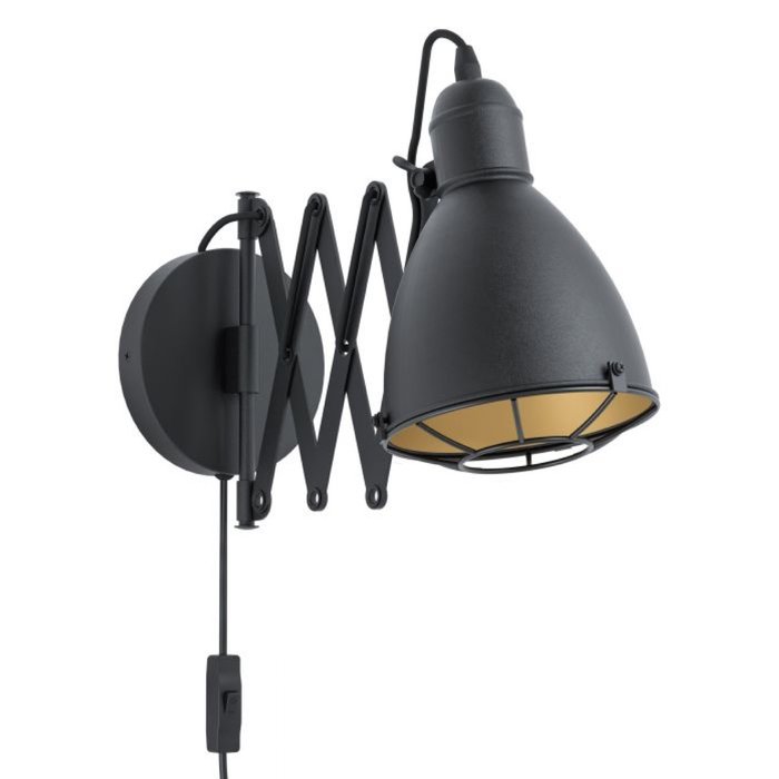 Burley Wall Light - Black Industrial Concertina Extendable Wall Light