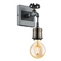 Tap Wall Light - Antique Silver & Black Industrial Pipe Wall Light