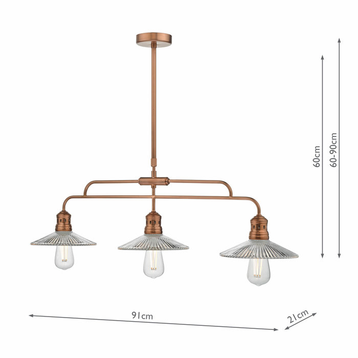 Farmhouse Bar Kitchen Dining Pendant - Brushed Copper