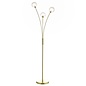 Ava - Iced Glass Sphere Floor Lamp - Satin Brass